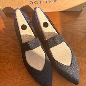 Rothy’s The Point Mary Janes Size 8 Black New